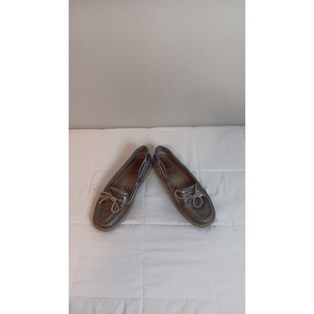 Sperry Top Sider Boat Loafer Shoe Grey Glitter Sz 9.5 9180191